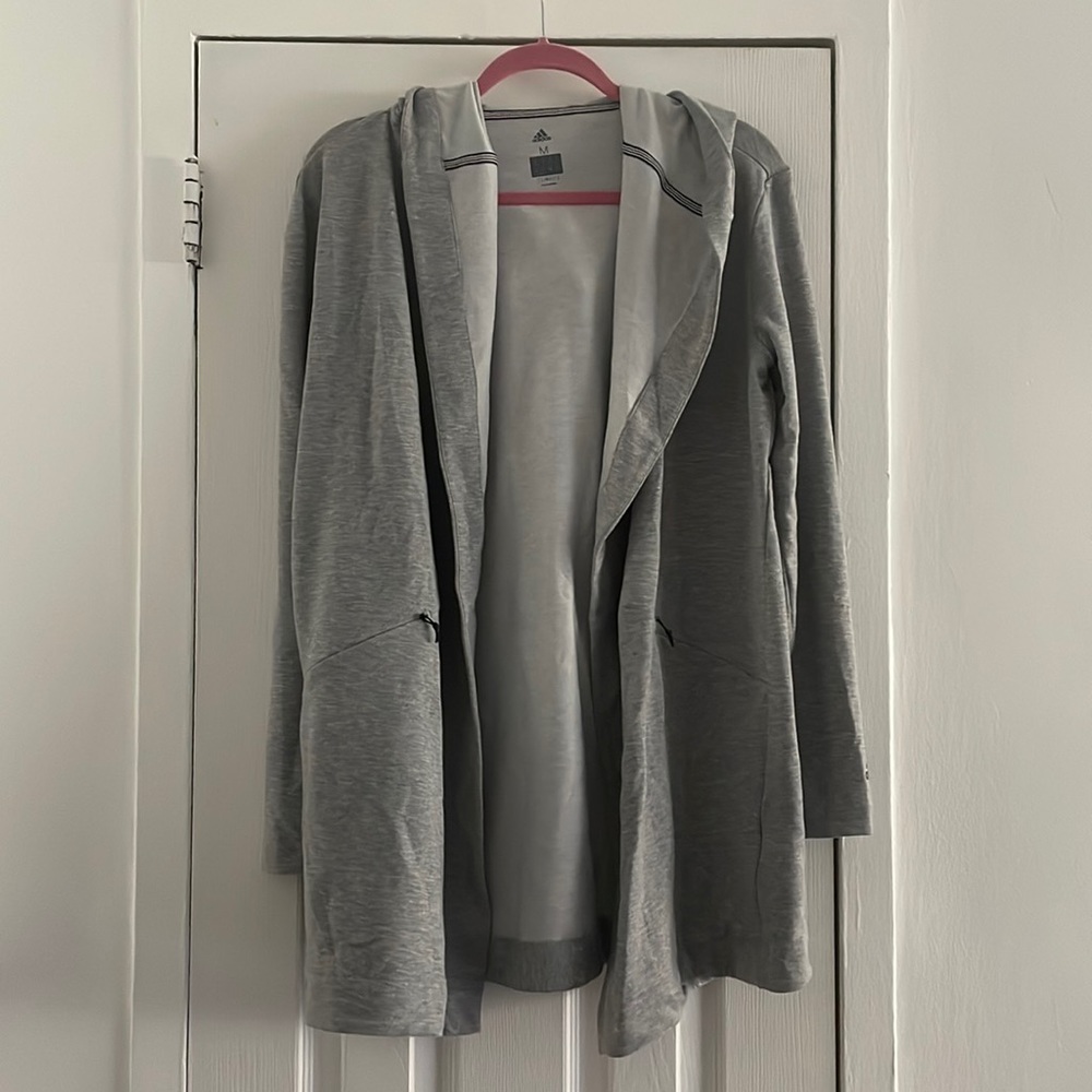 GUC Adidas Climalite hooded cardigan wrap jacket, size medium
